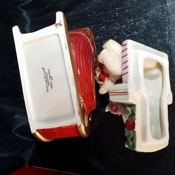 FITZ AND FLOYD NEW Vintage LIDDED BOX TEDDY'S CHRISTMAS - Picture 6 of 8